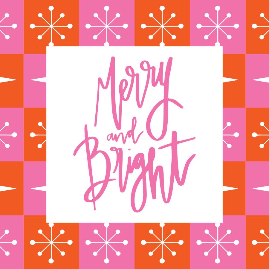 Pink Merry & Bright Christmas Gift Tags