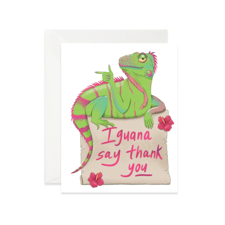 Iguana Say Thank You Card