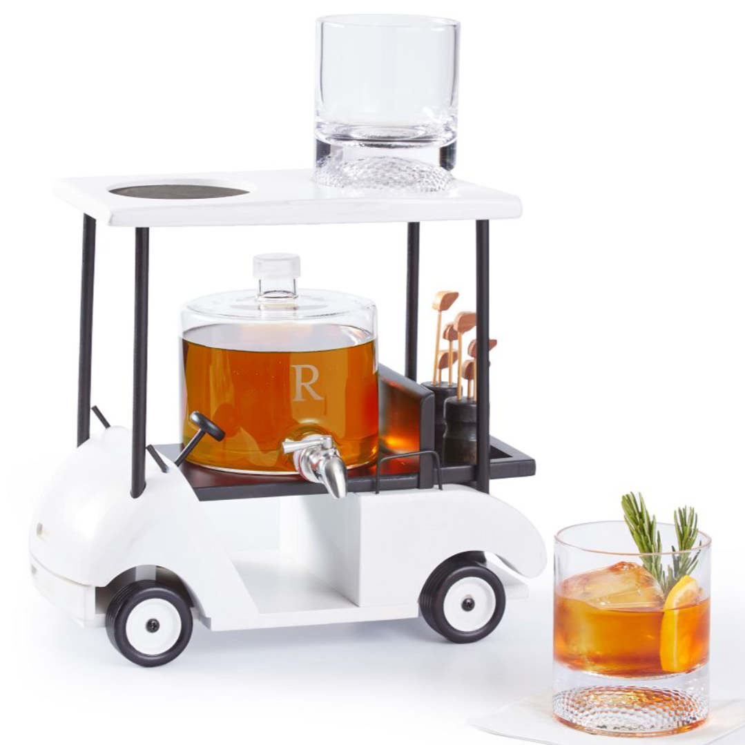 Golf Cart Decanter & Ball Glasses