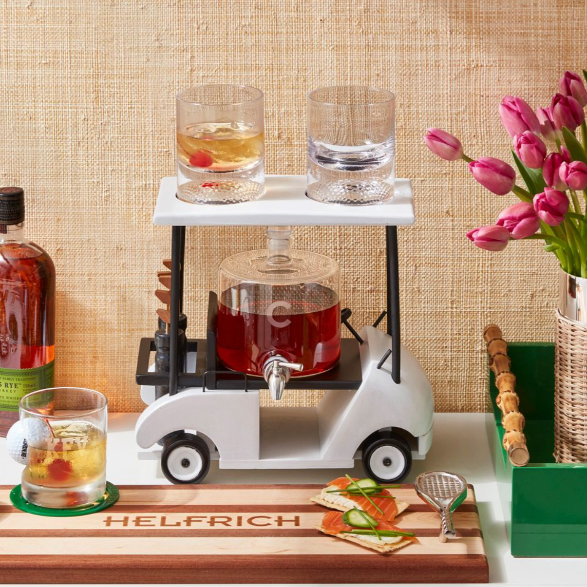 Golf Cart Decanter & Ball Glasses