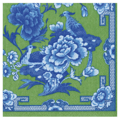Green and Blue Plate Cocktail Napkin
