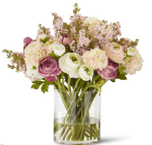 Load image into Gallery viewer, Flower Bundle w/ glass vase