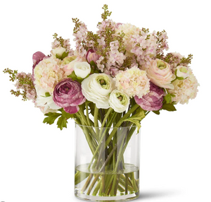 Flower Bundle w/ glass vase