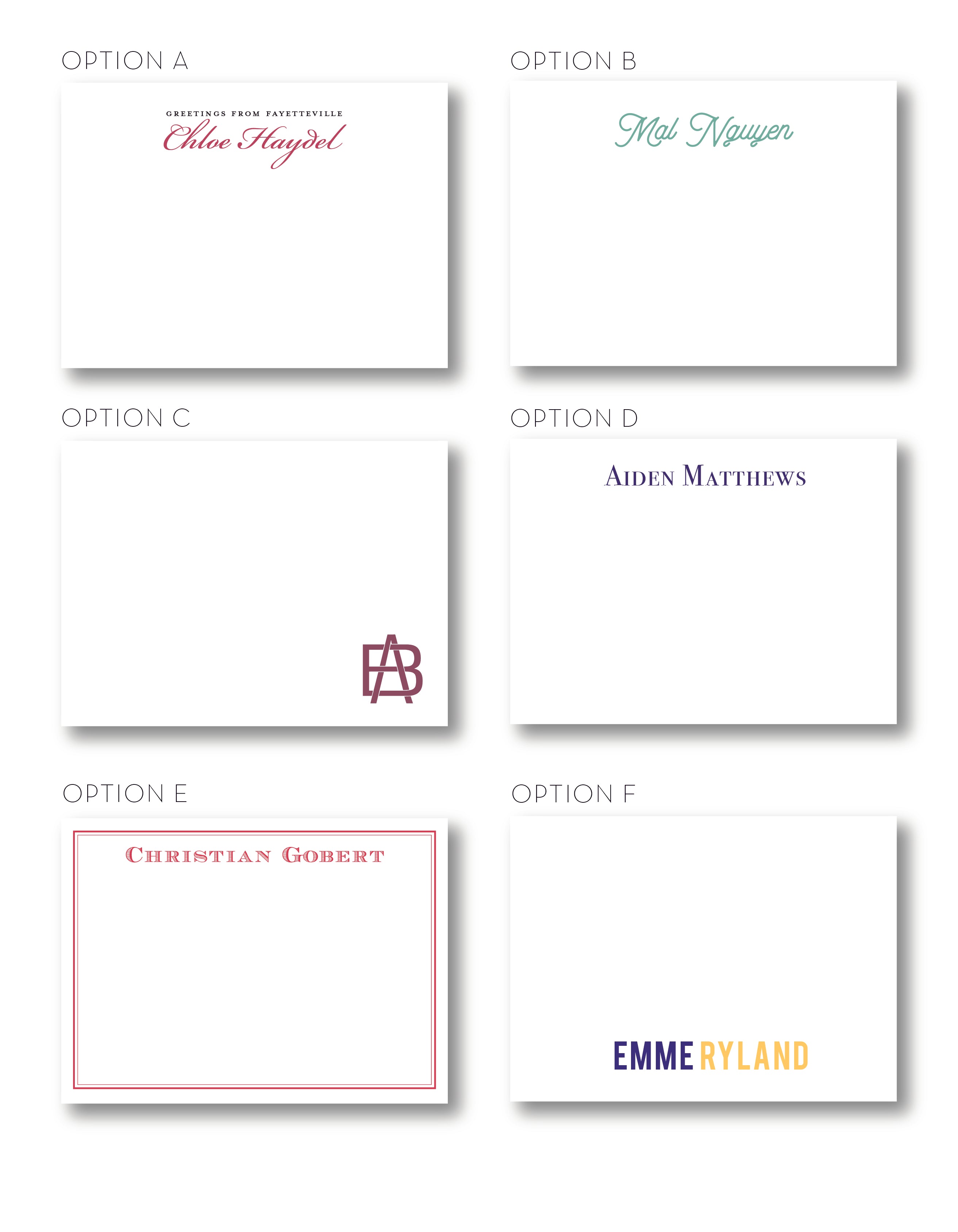 Custom College Stationery