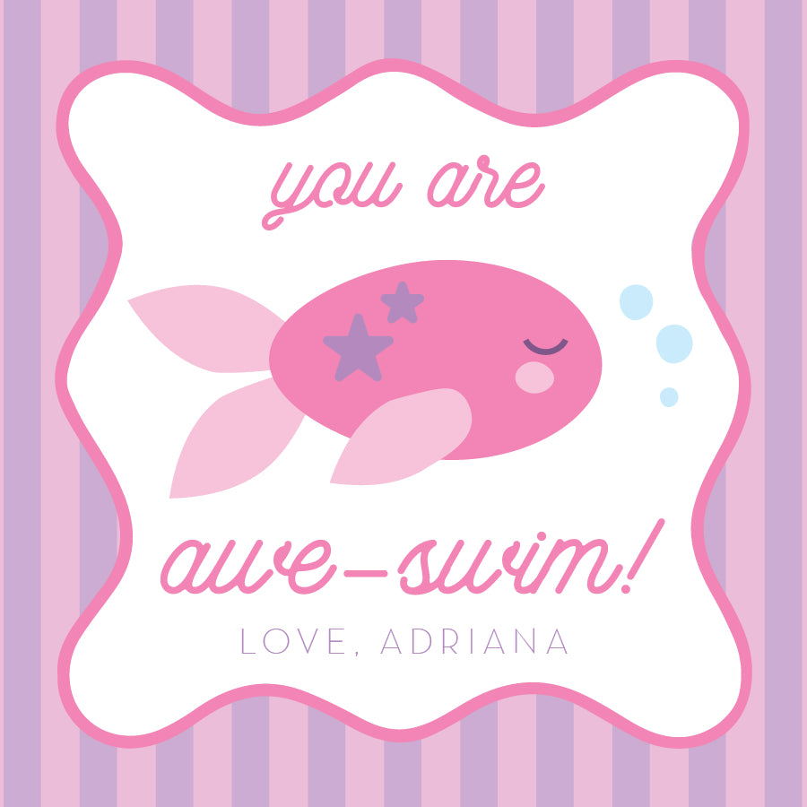 You are Awe-Swim Custom Valentine Tag