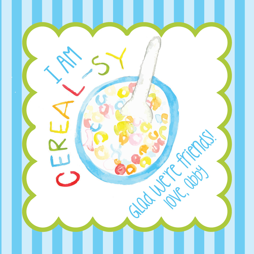 Cereal-sy Glad Custom Valentine Tag