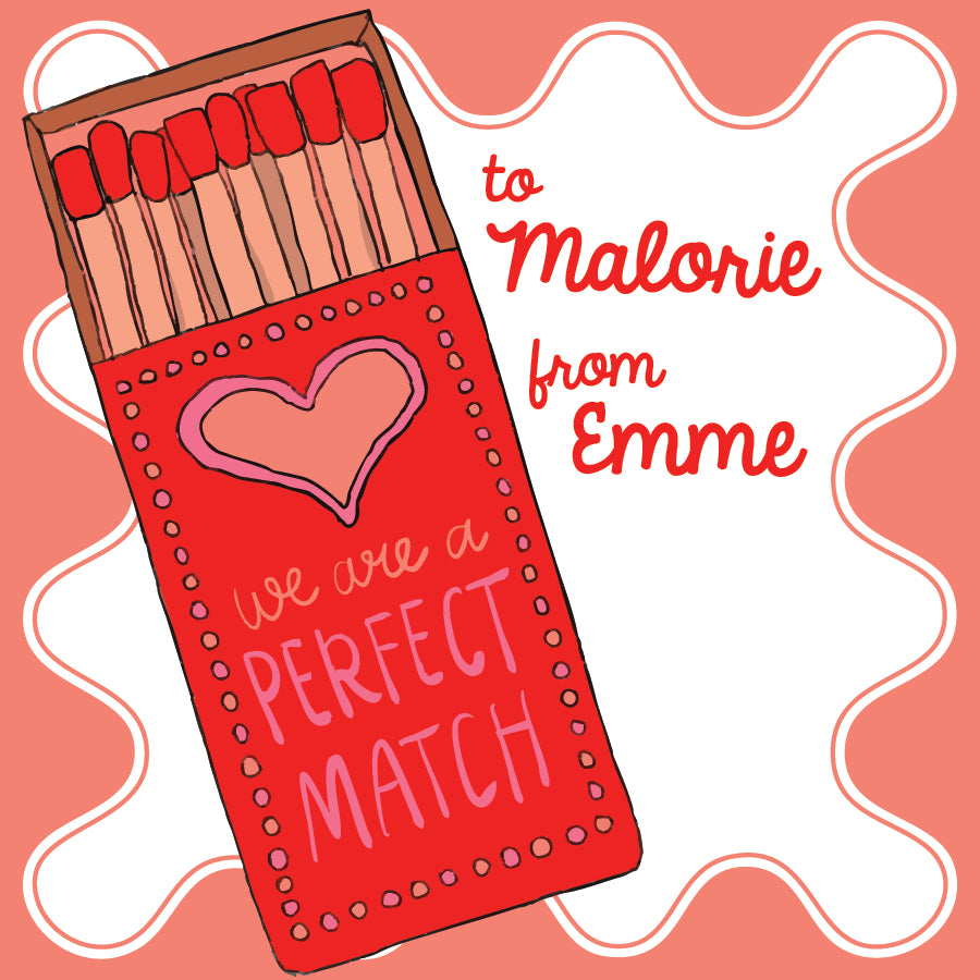 Perfect Match Custom Valentine Tag