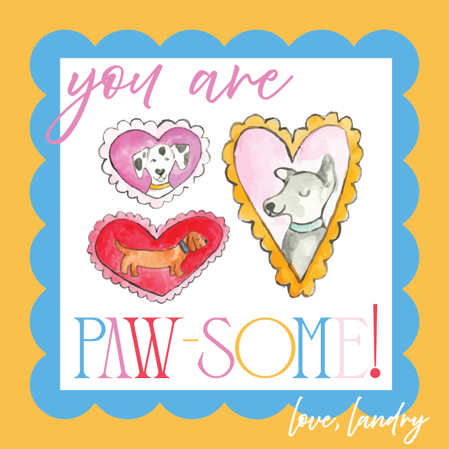 Paw-some Custom Valentine Tag