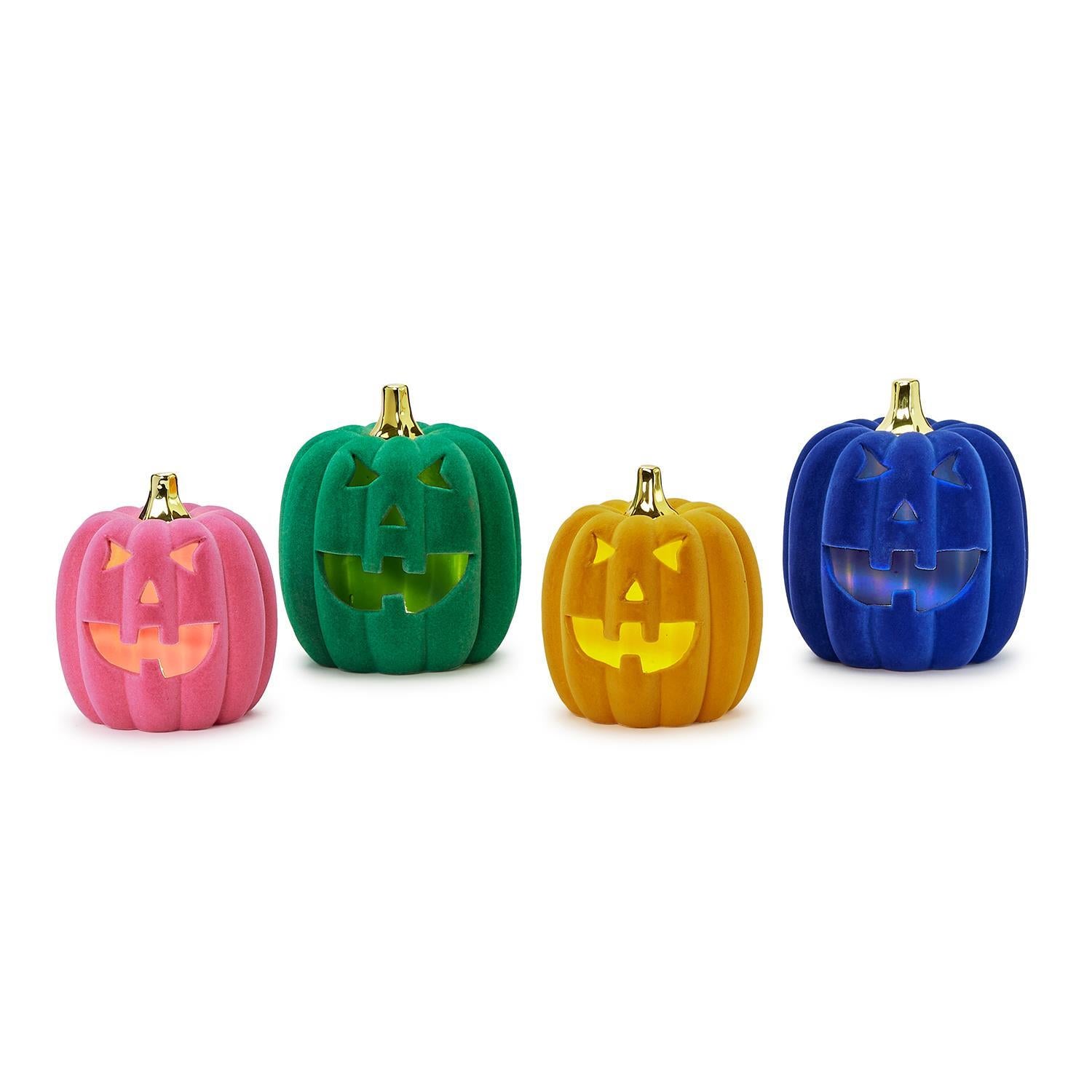 Flocked Jack O' Lanterns