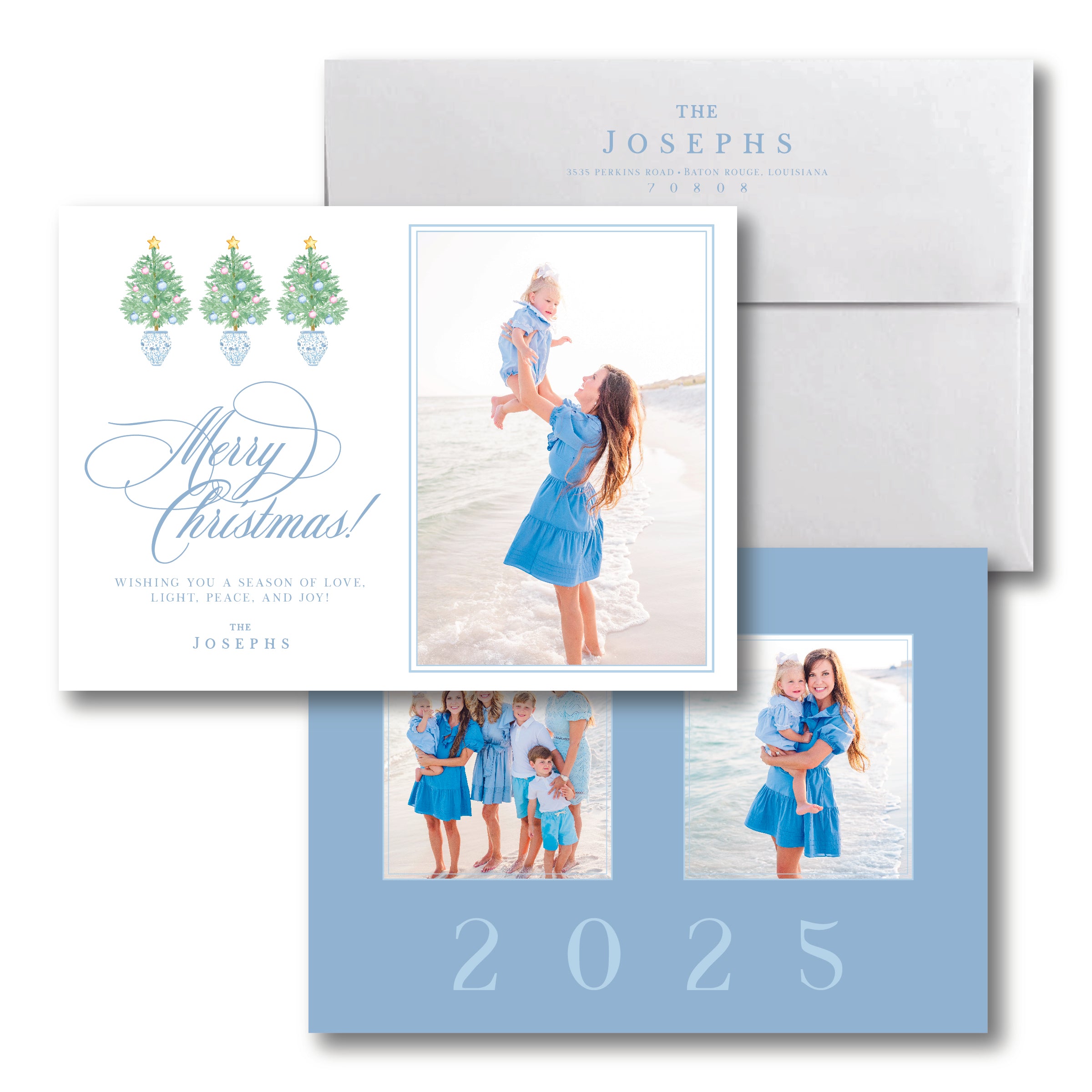 Blue Trees Holiday Card