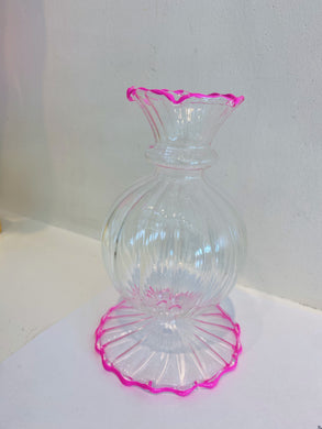 Pink Ruffled Vase