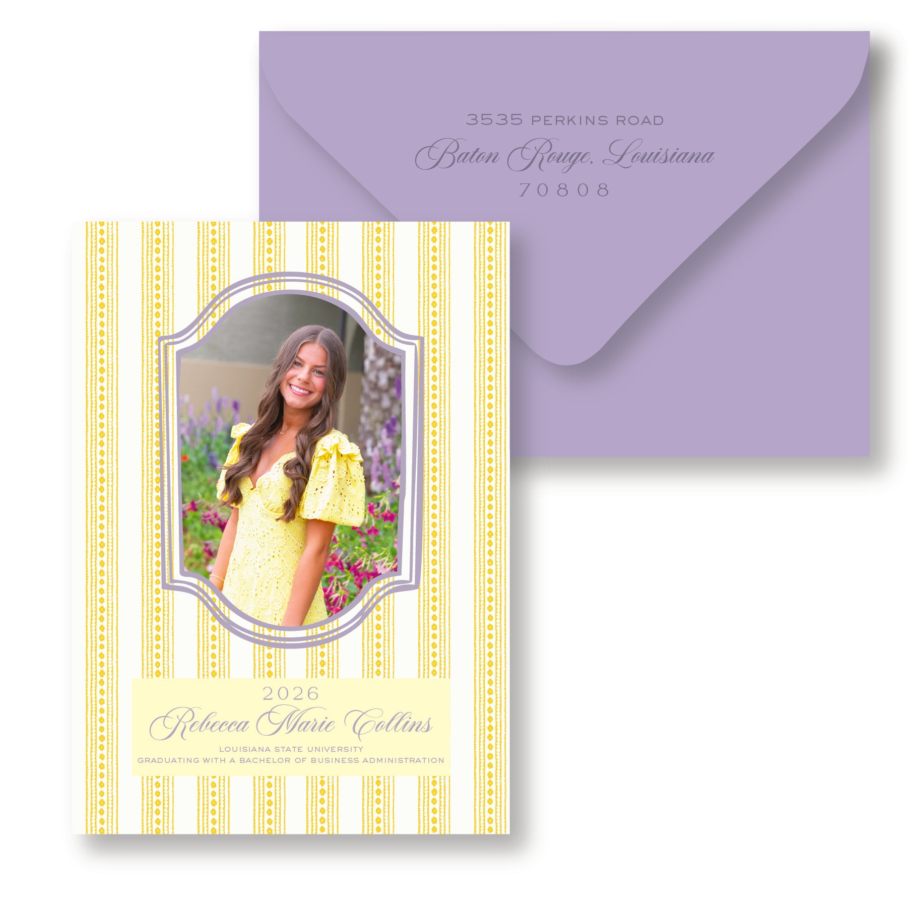 Pattern Stripe Graduation Announcements