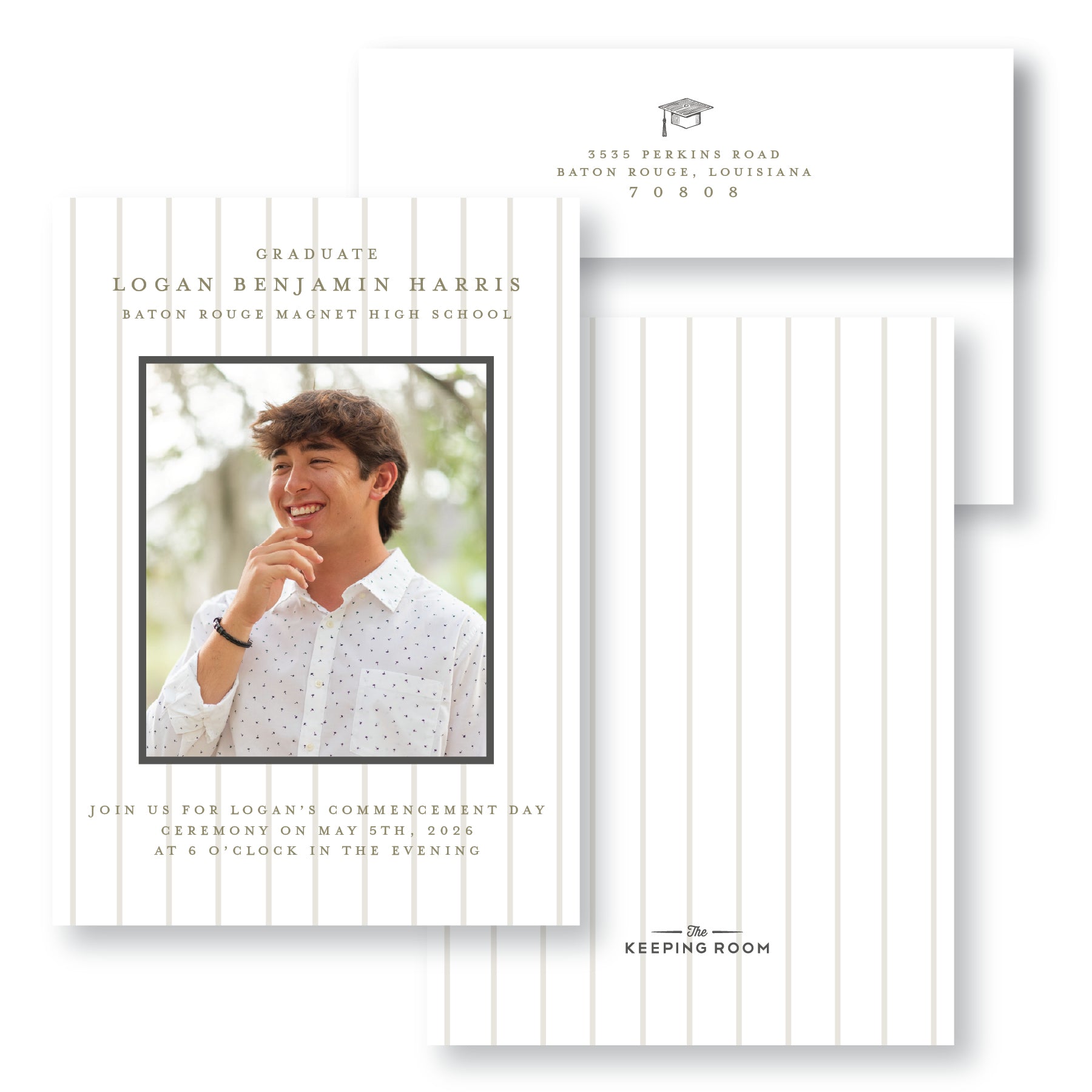 Pinstripe Graduation Announcements