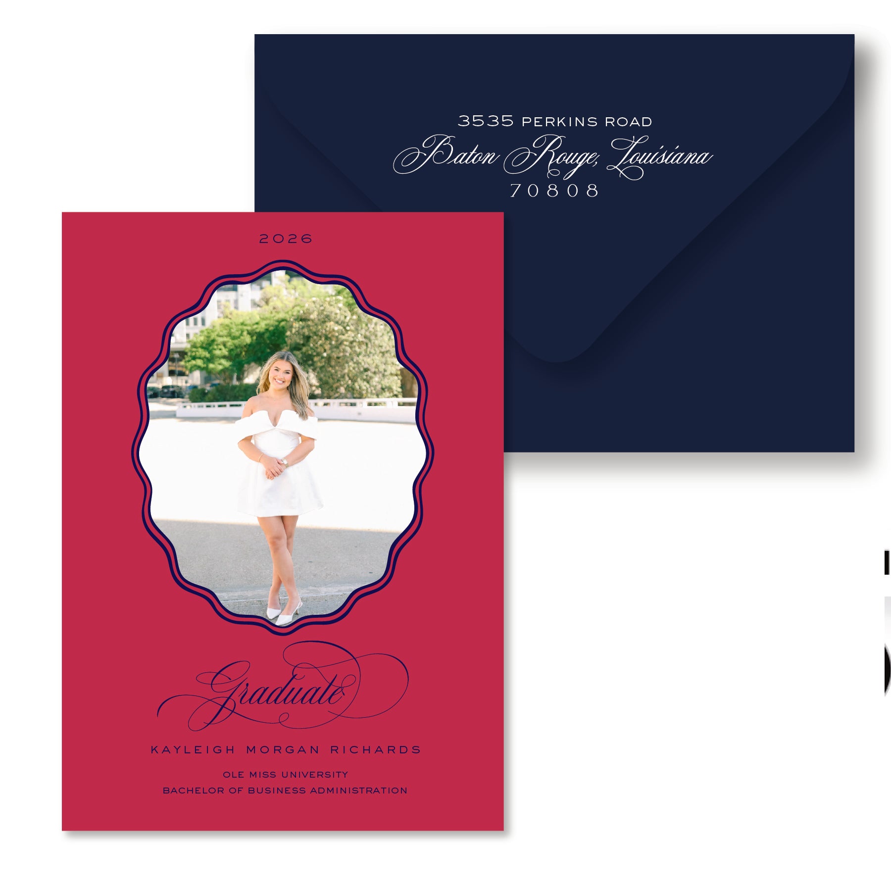 Wavy Oval Graduation Announcements