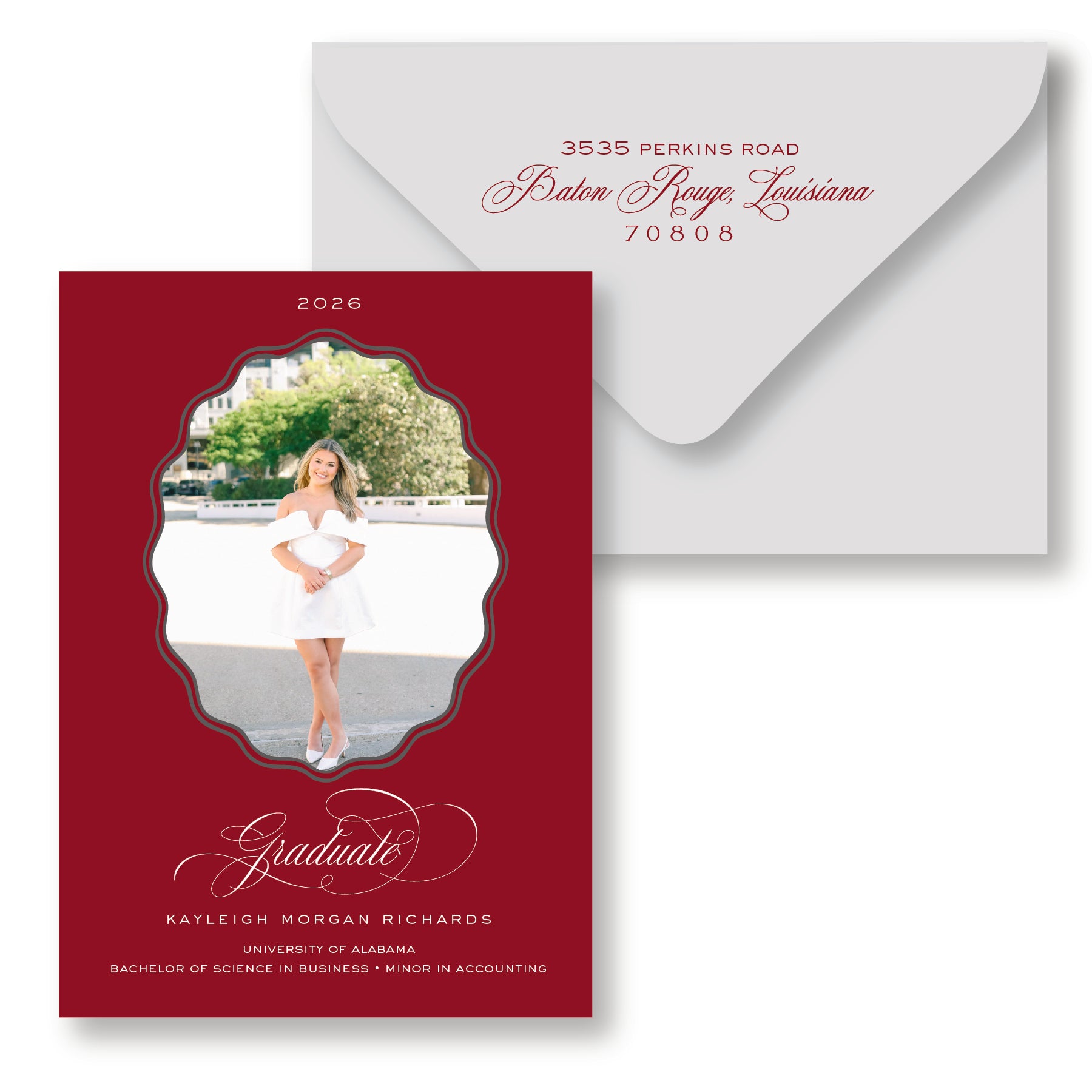 Wavy Oval Graduation Announcements