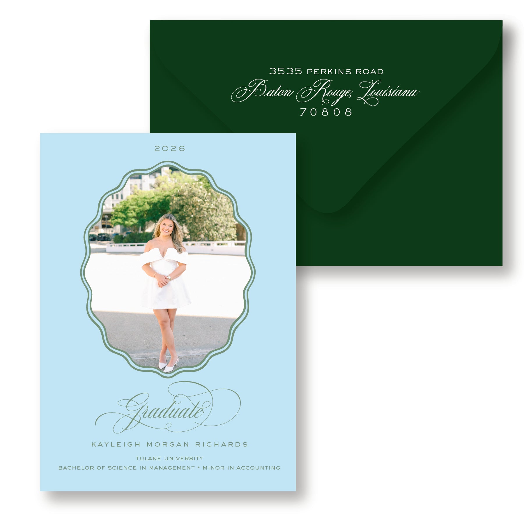 Wavy Oval Graduation Announcements