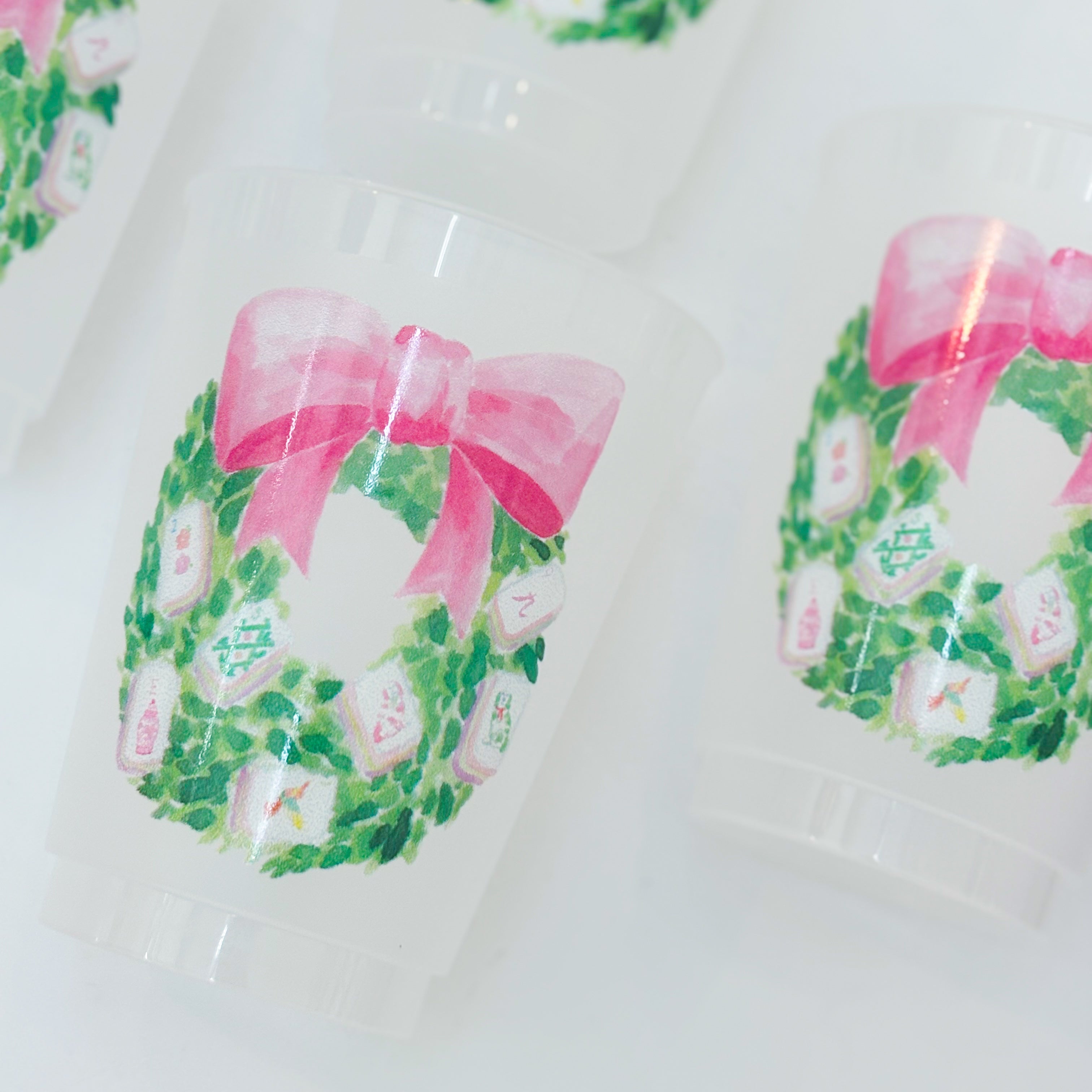 Mahjong Wreath Shatterproof Cups