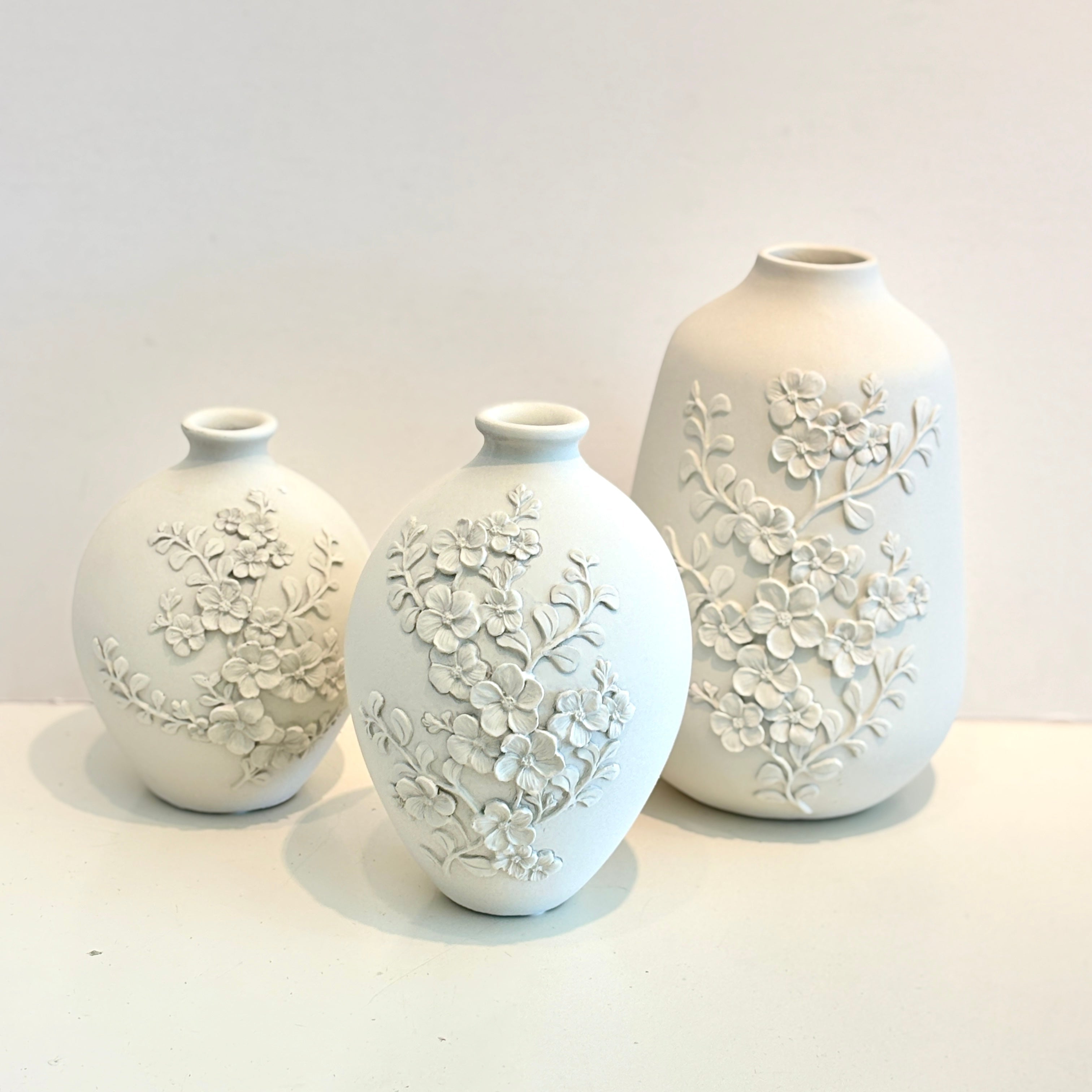 Floral Embossed Vases