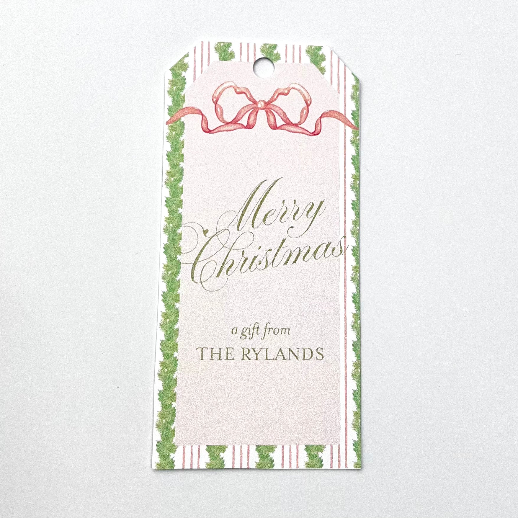 Merry Christmas Garland Custom Gift Tag