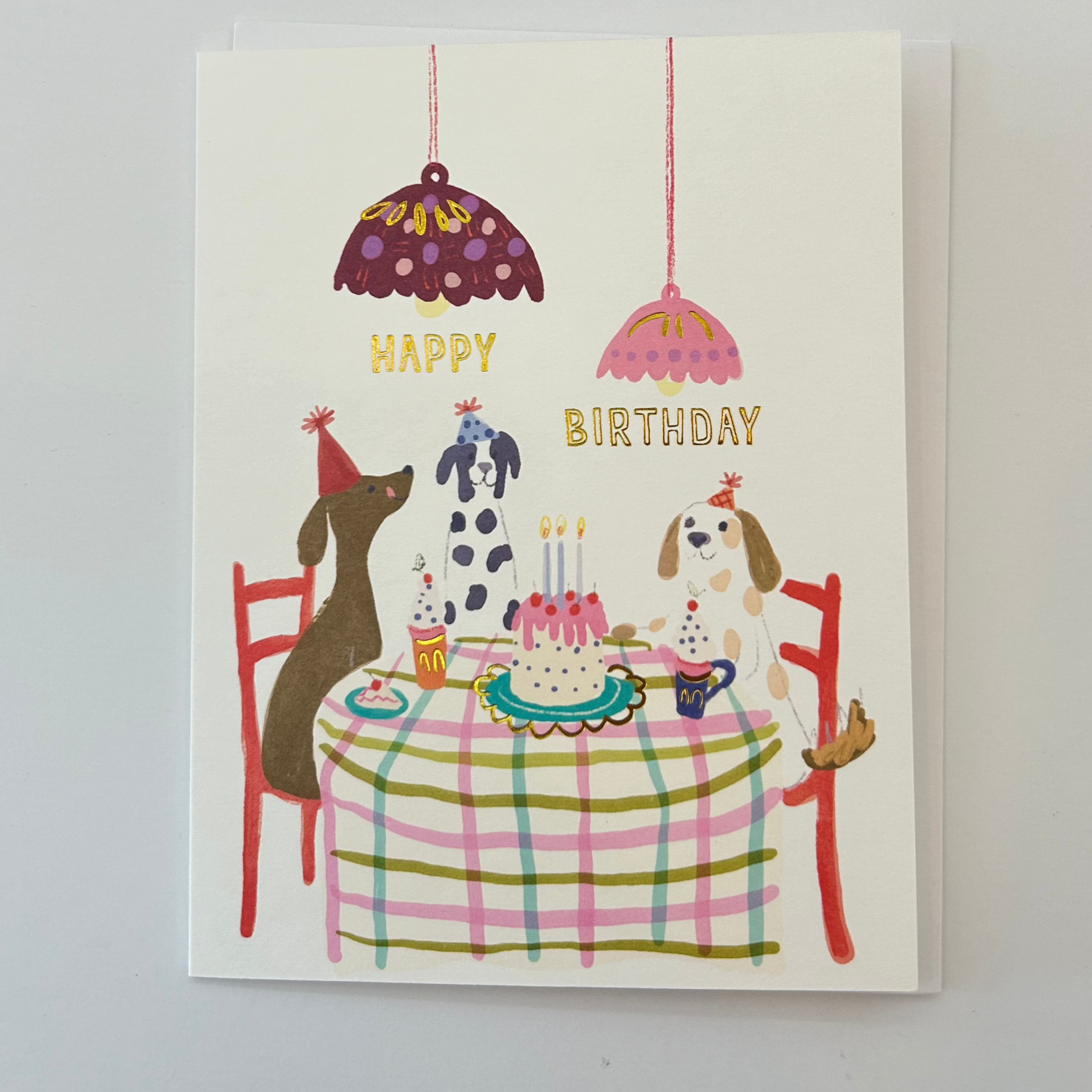 Dog Table Birthday Card