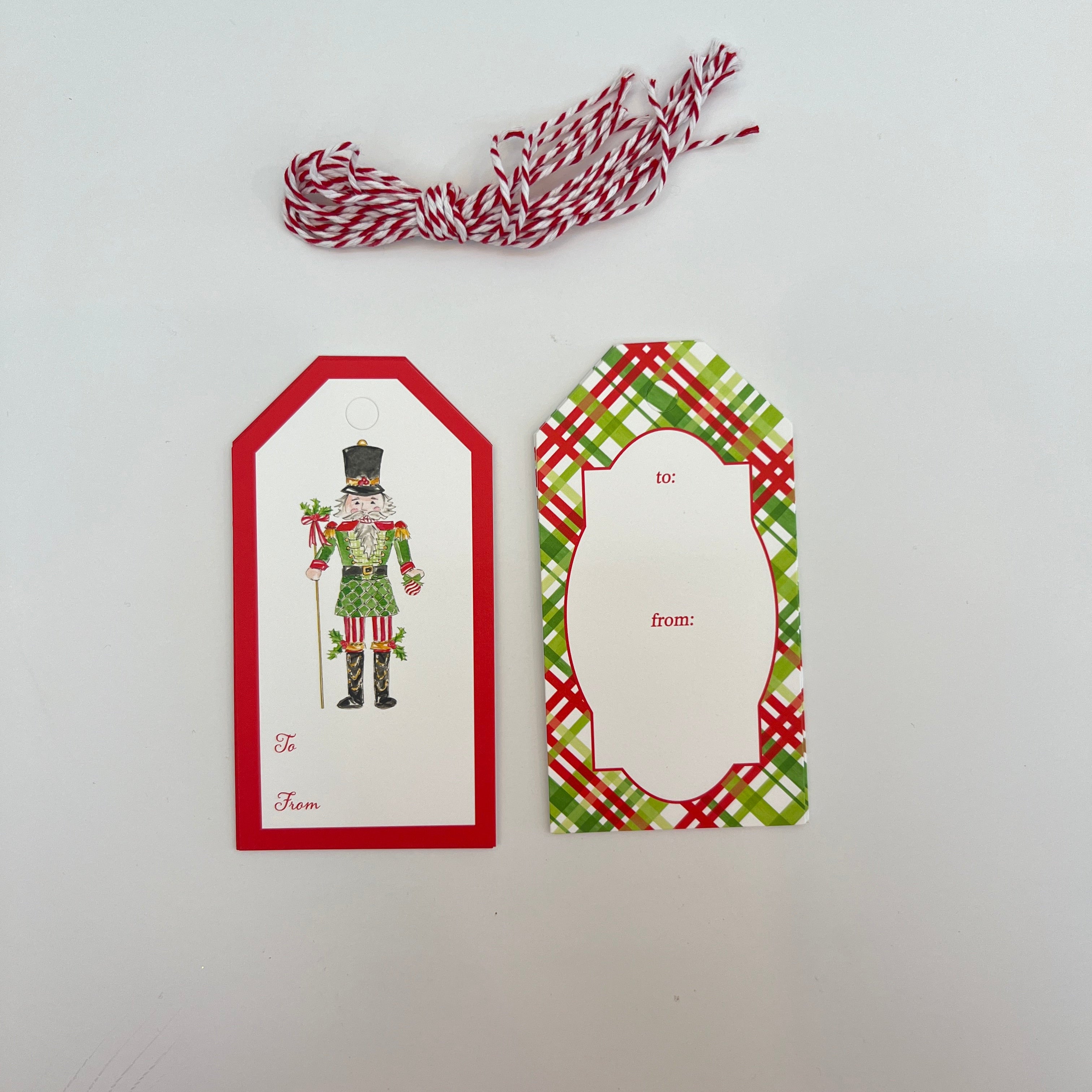 Nutcracker and Plaid Gift Tag