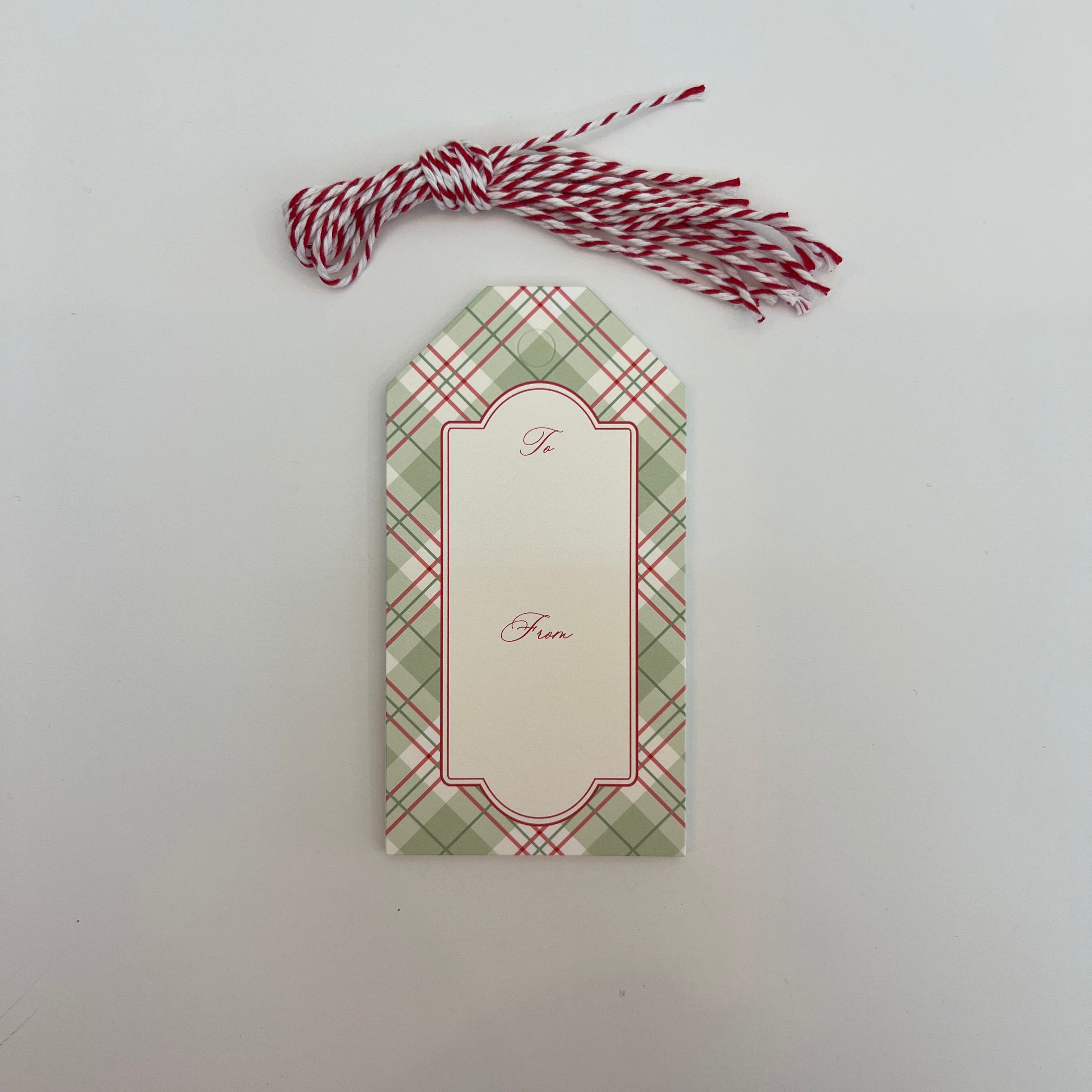 Red and Green Plaid Gift Tag