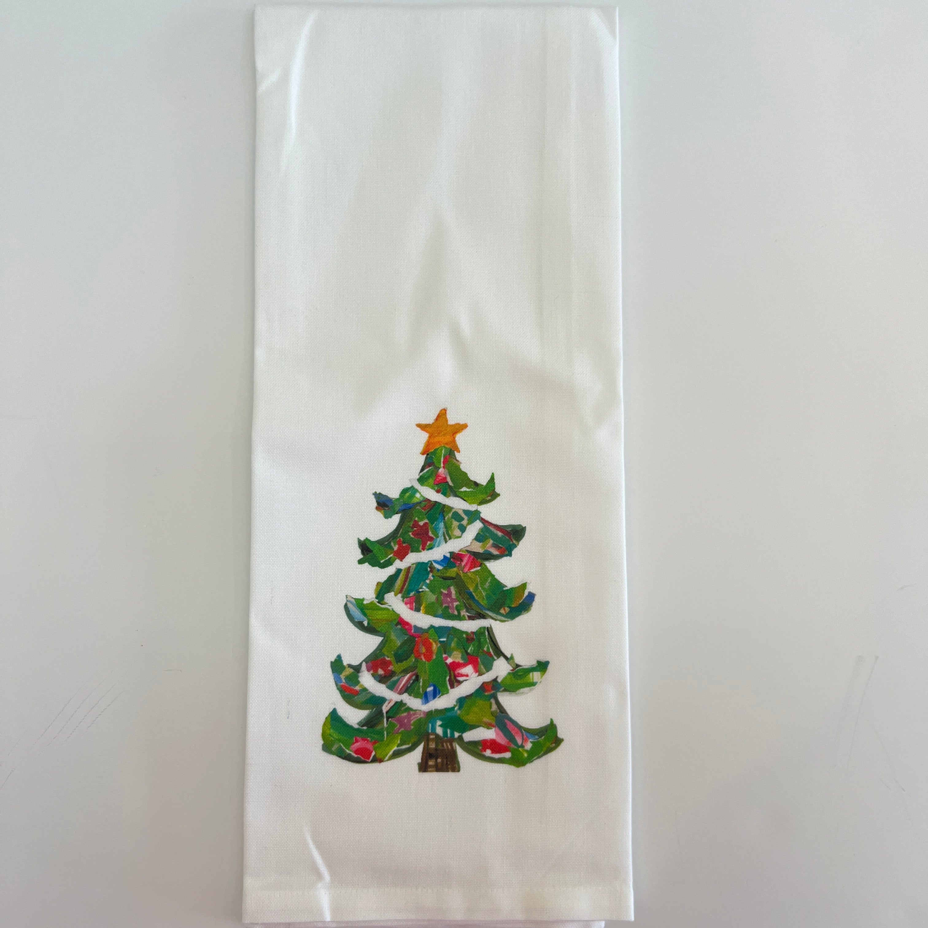 Painted Christmas Tree Kitchen Towel