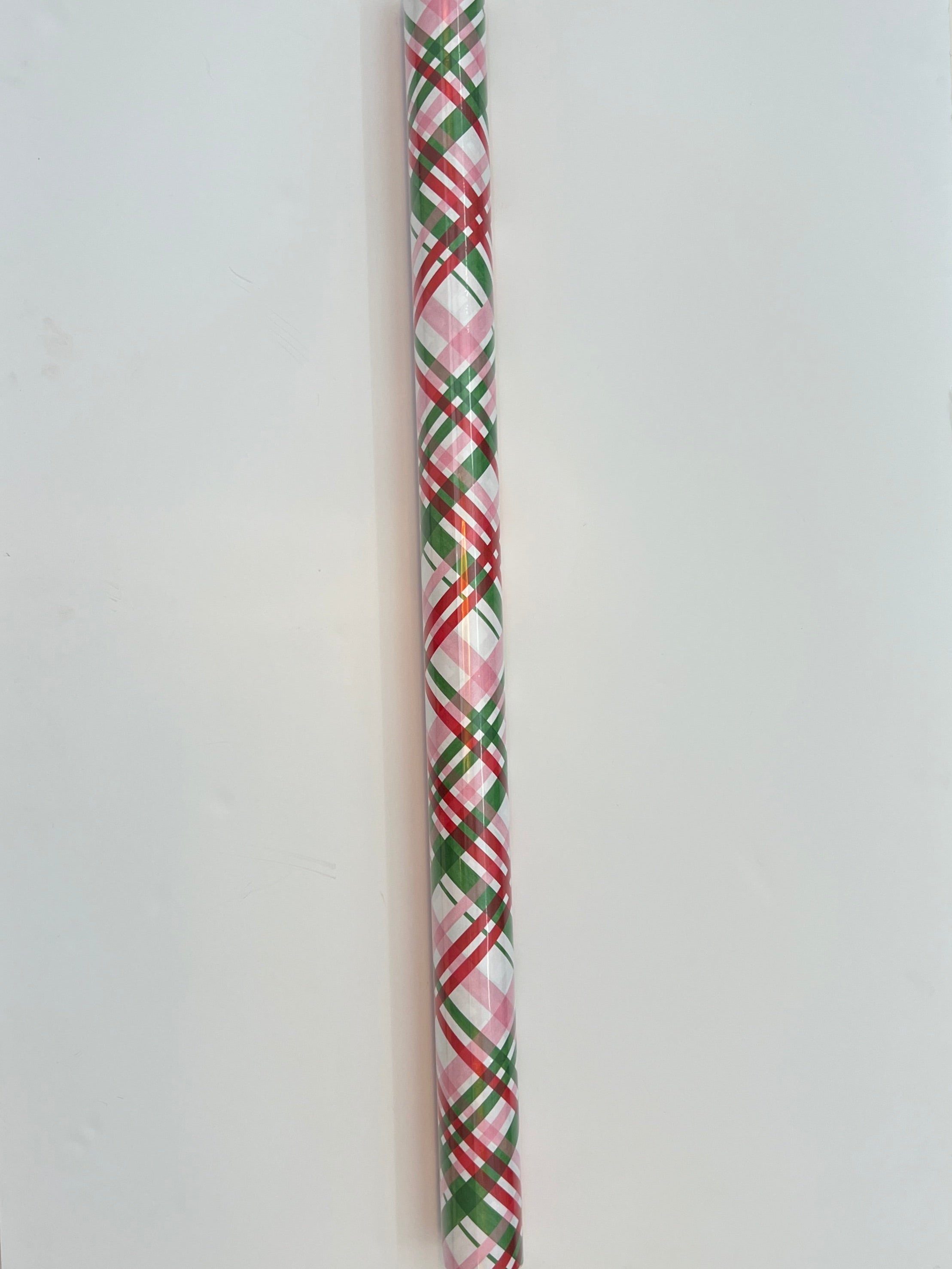 Red Pink & Green Plaid Wrapping Paper