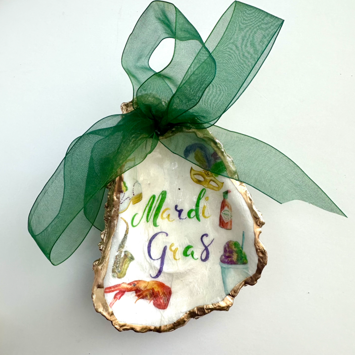 Louisiana Mardi Gras Oyster Ornament