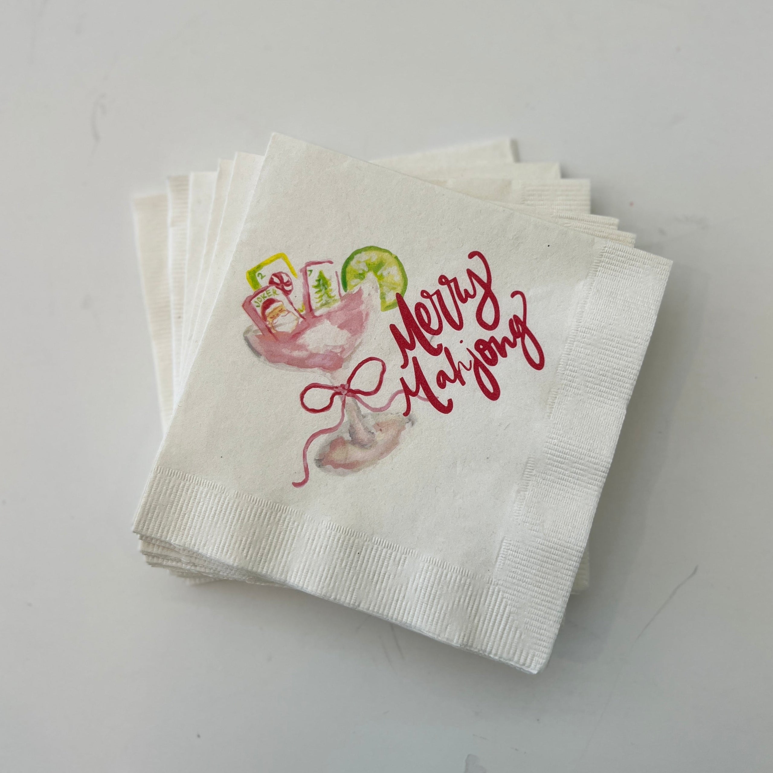 Merry Mahjong Cocktail Napkins