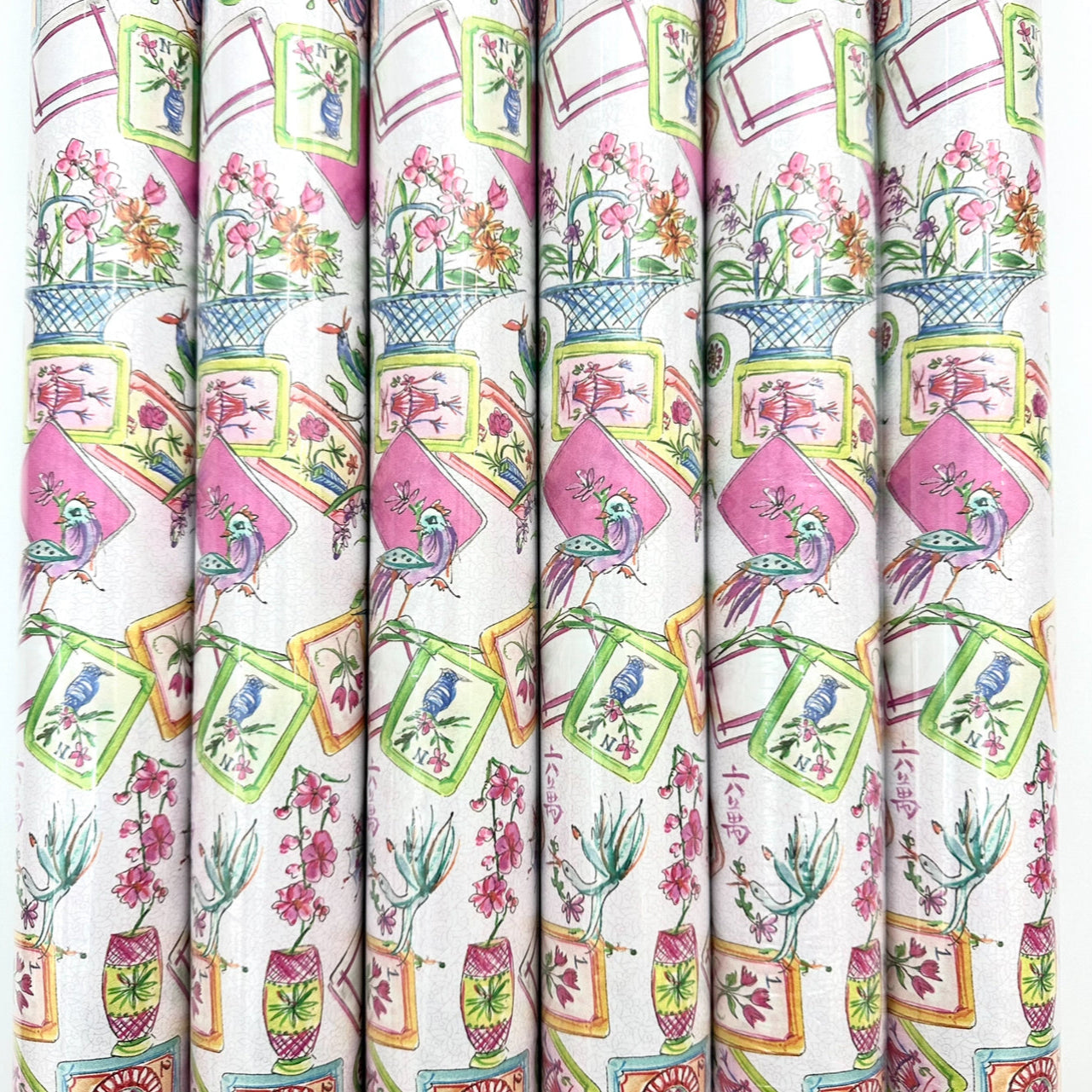 Mahjong Tiles Flora Wrapping Paper