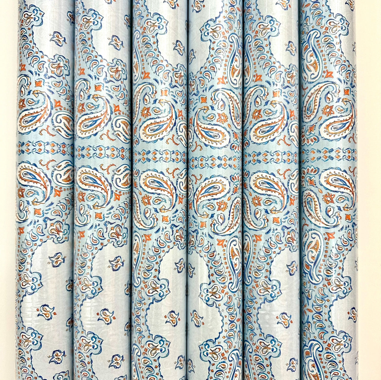 Blue Orange Bandana Wrapping Paper