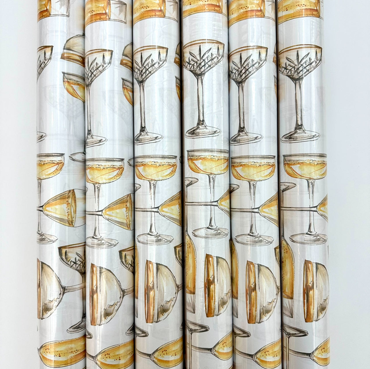 Fancy Champagne Glass Wrapping Paper