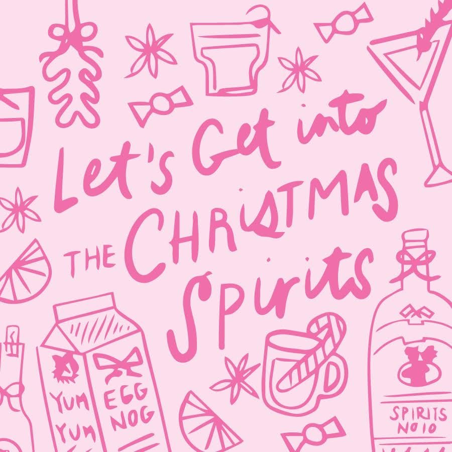 Pink Christmas Spirits Gift Tags