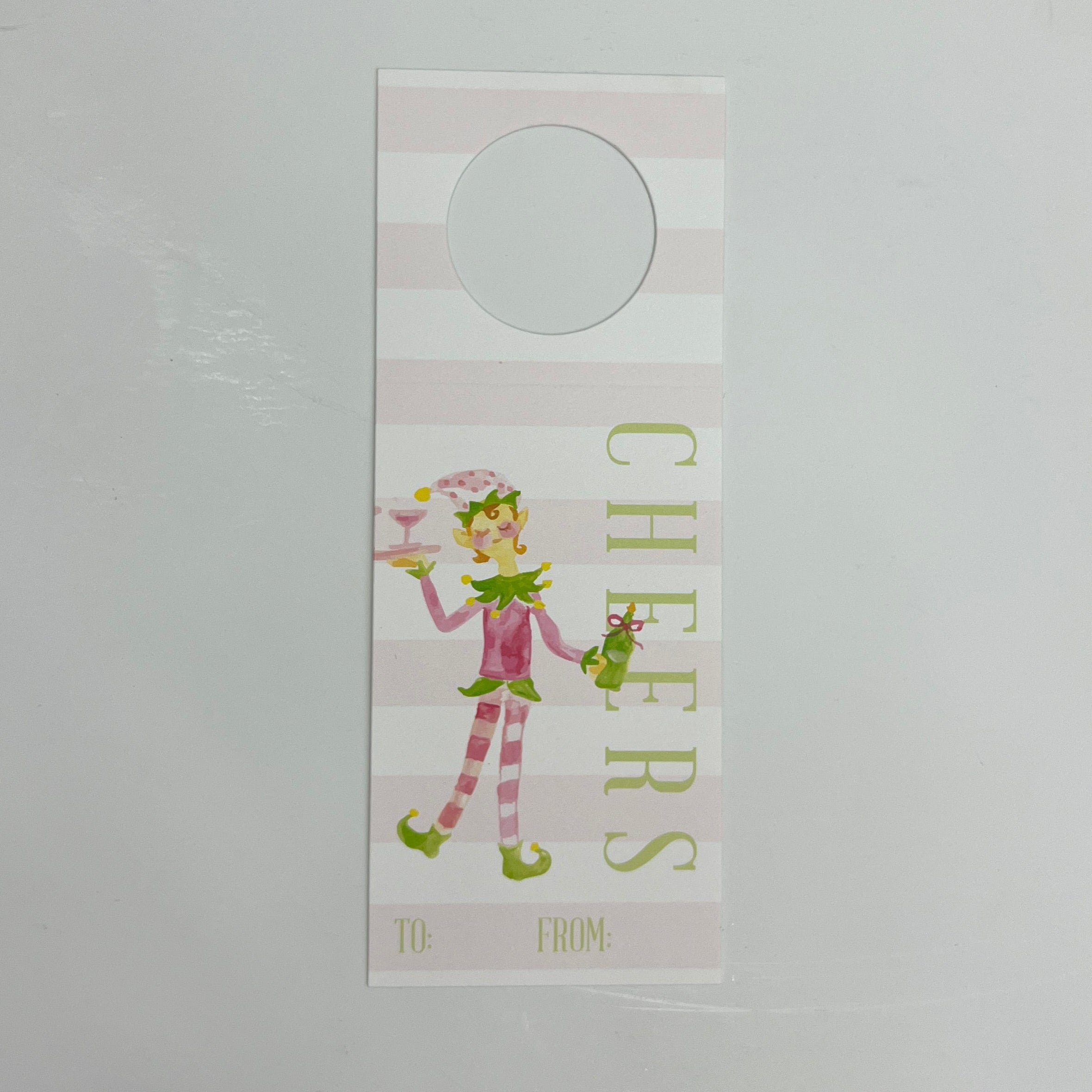 Cheers with Elf Wine Tag