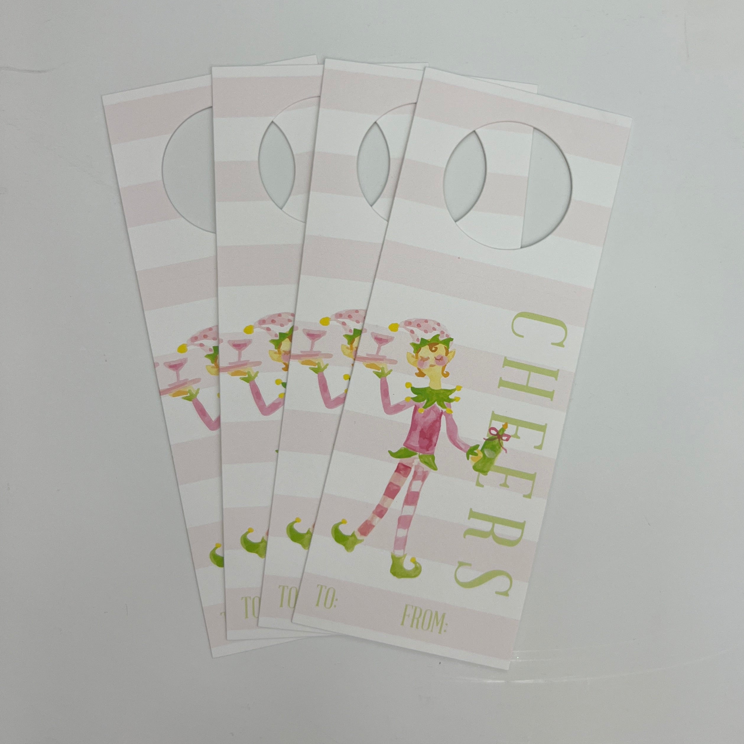 Cheers with Elf Wine Tag