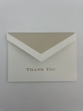 Gold Striped Thank You Note