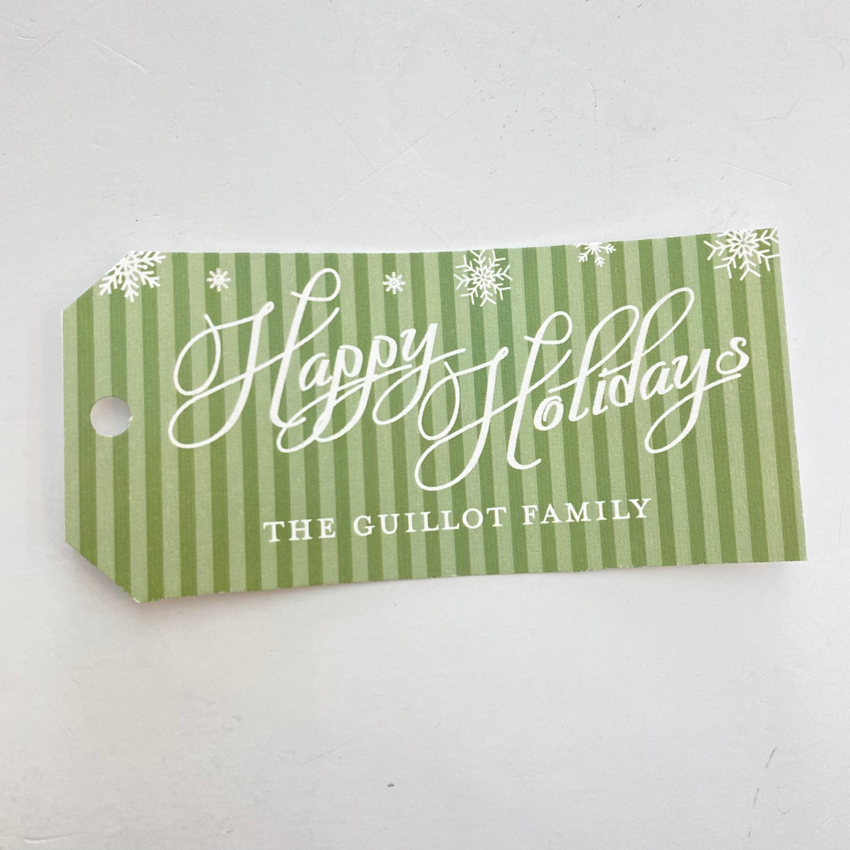 Green Holidays Custom Gift Tag