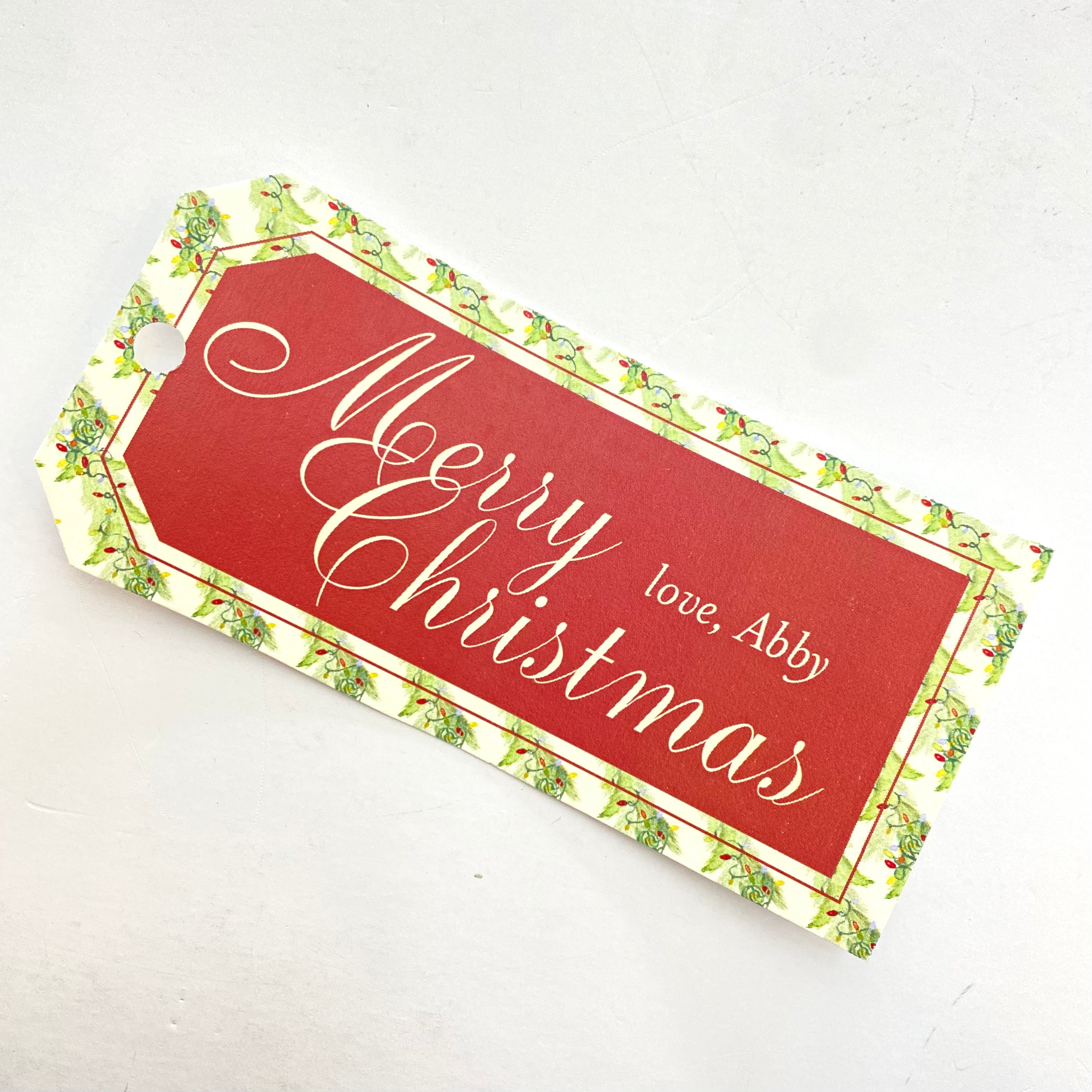 Red Merry Christmas Custom Gift Tag