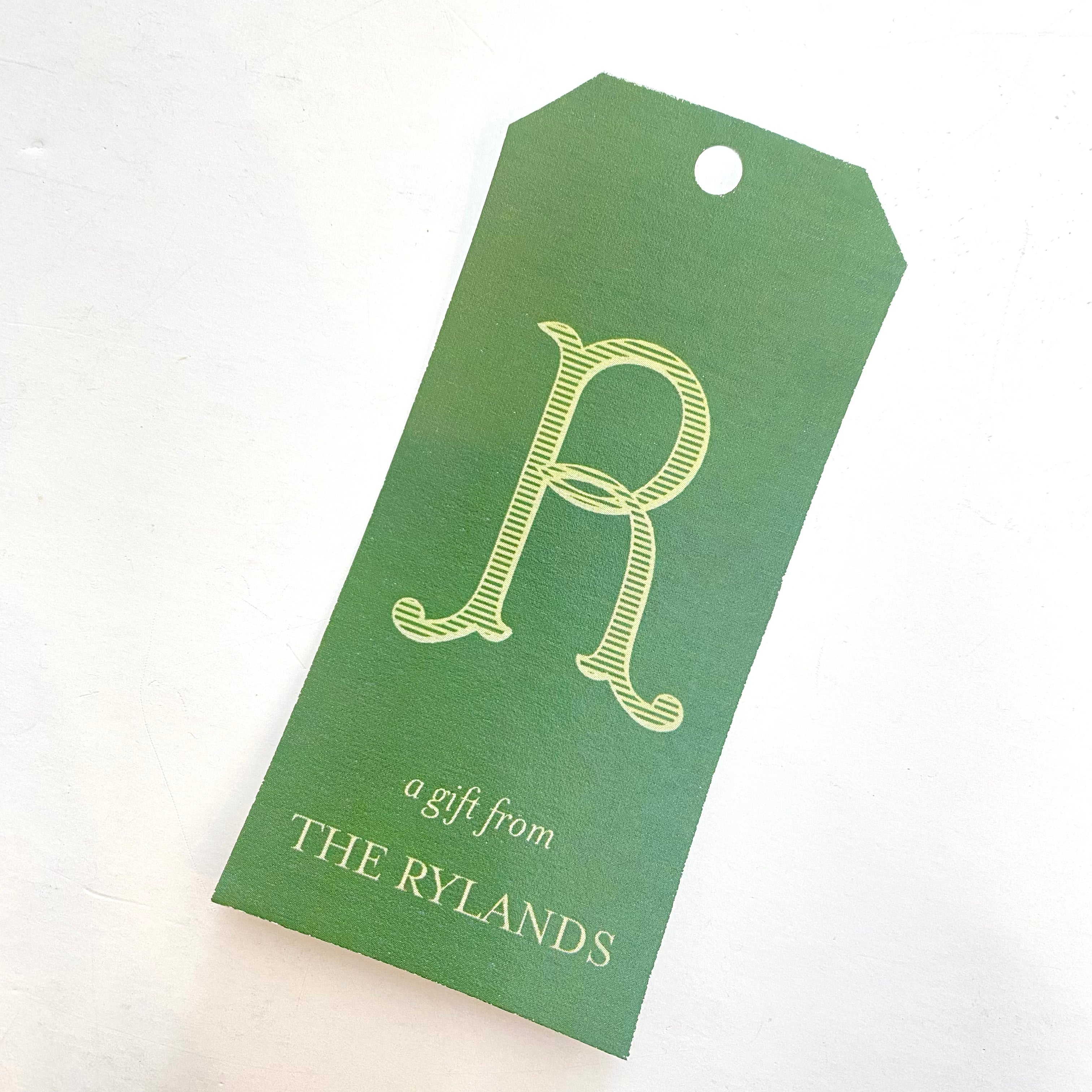 Monogram Initial Custom Gift Tag