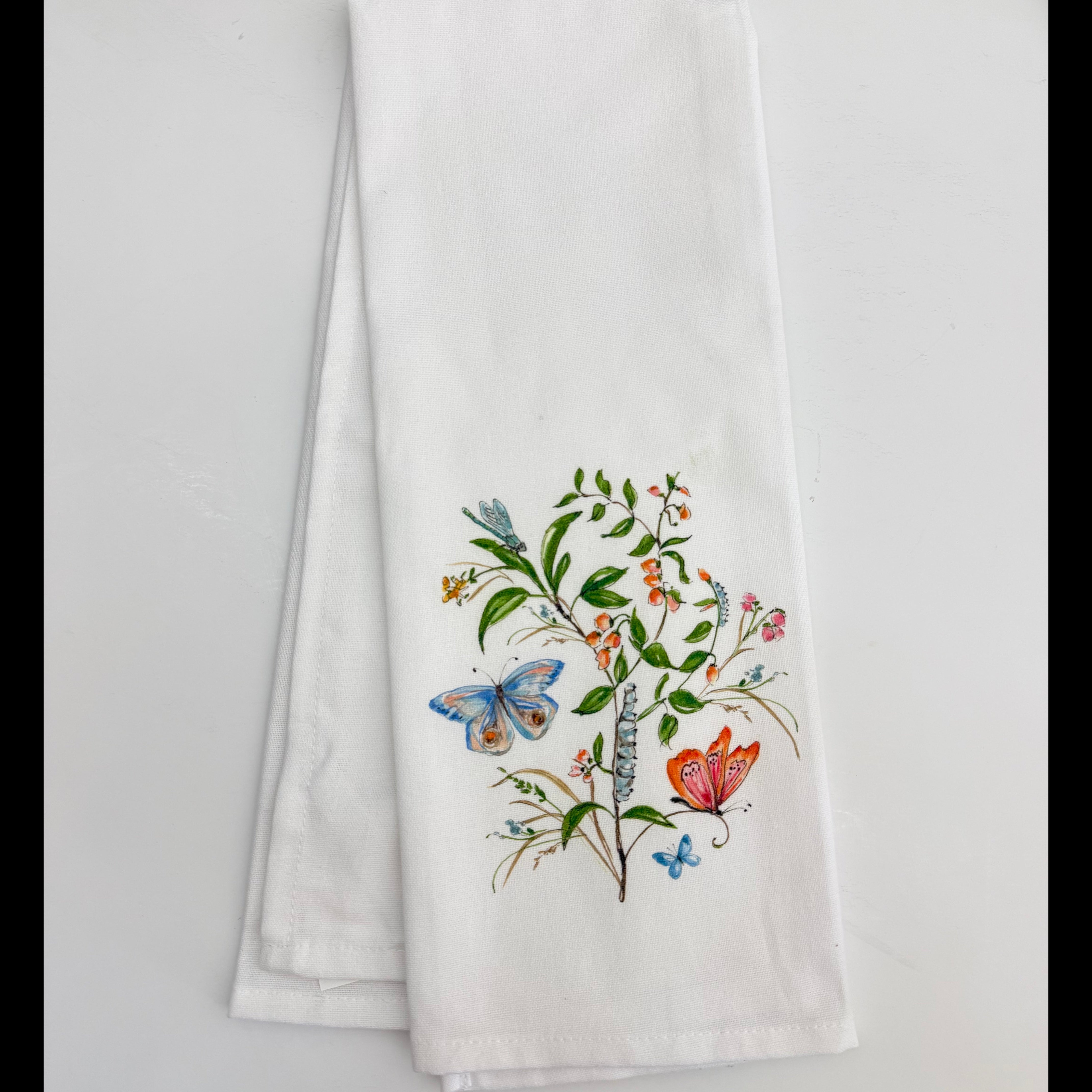 Butterfly and Vines Kitchen Towel