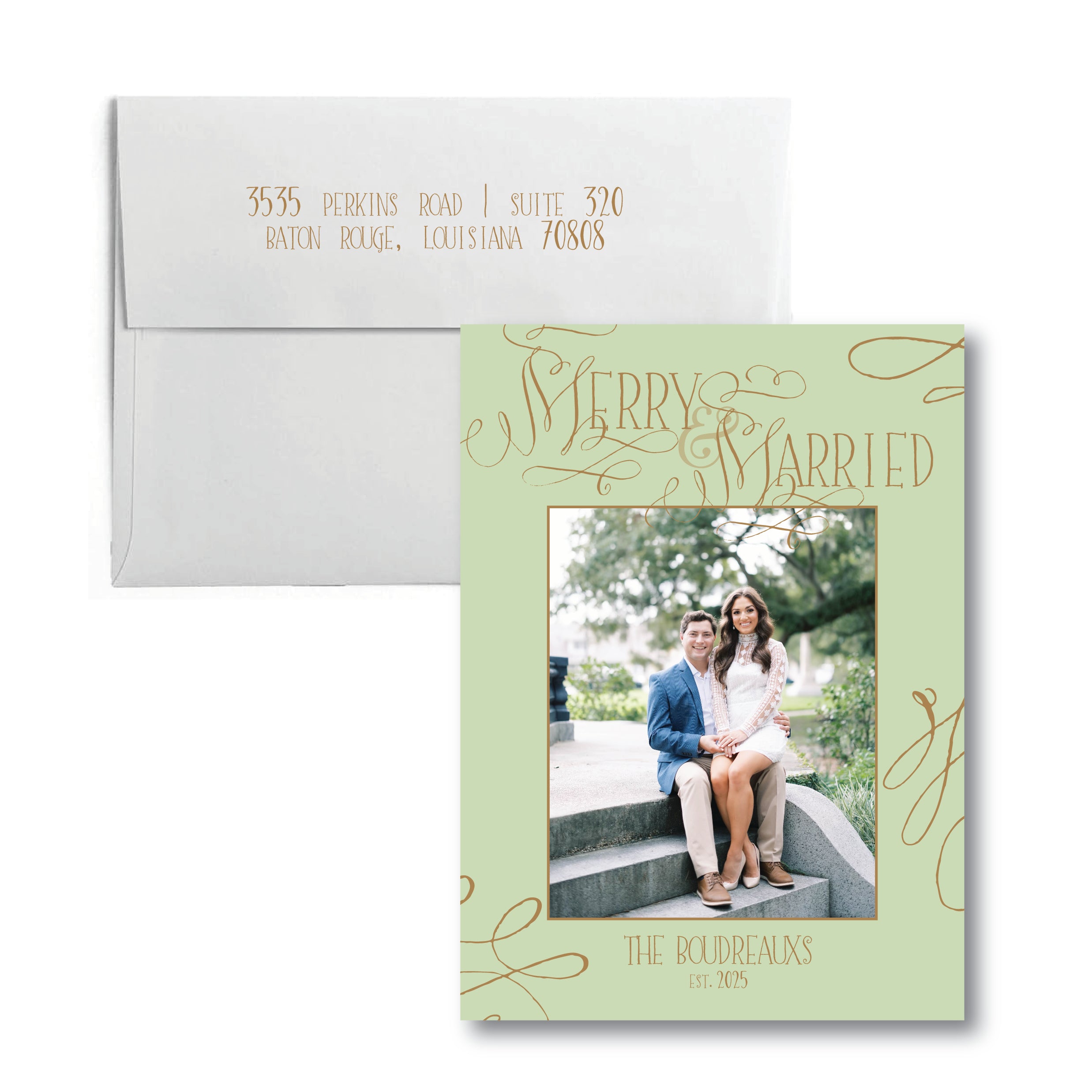 Merry & Married Holiday Card