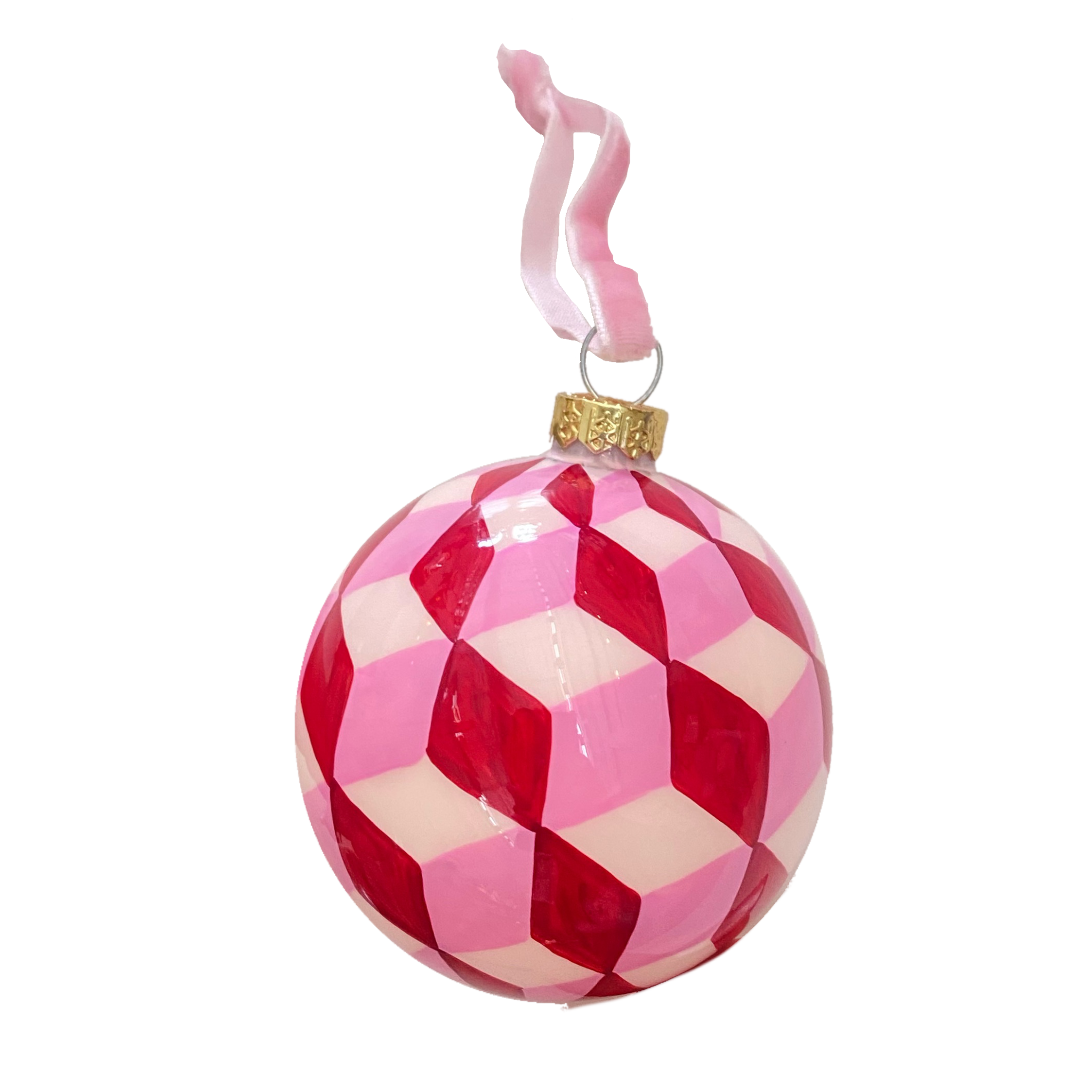 Pink Block Bauble Ornament