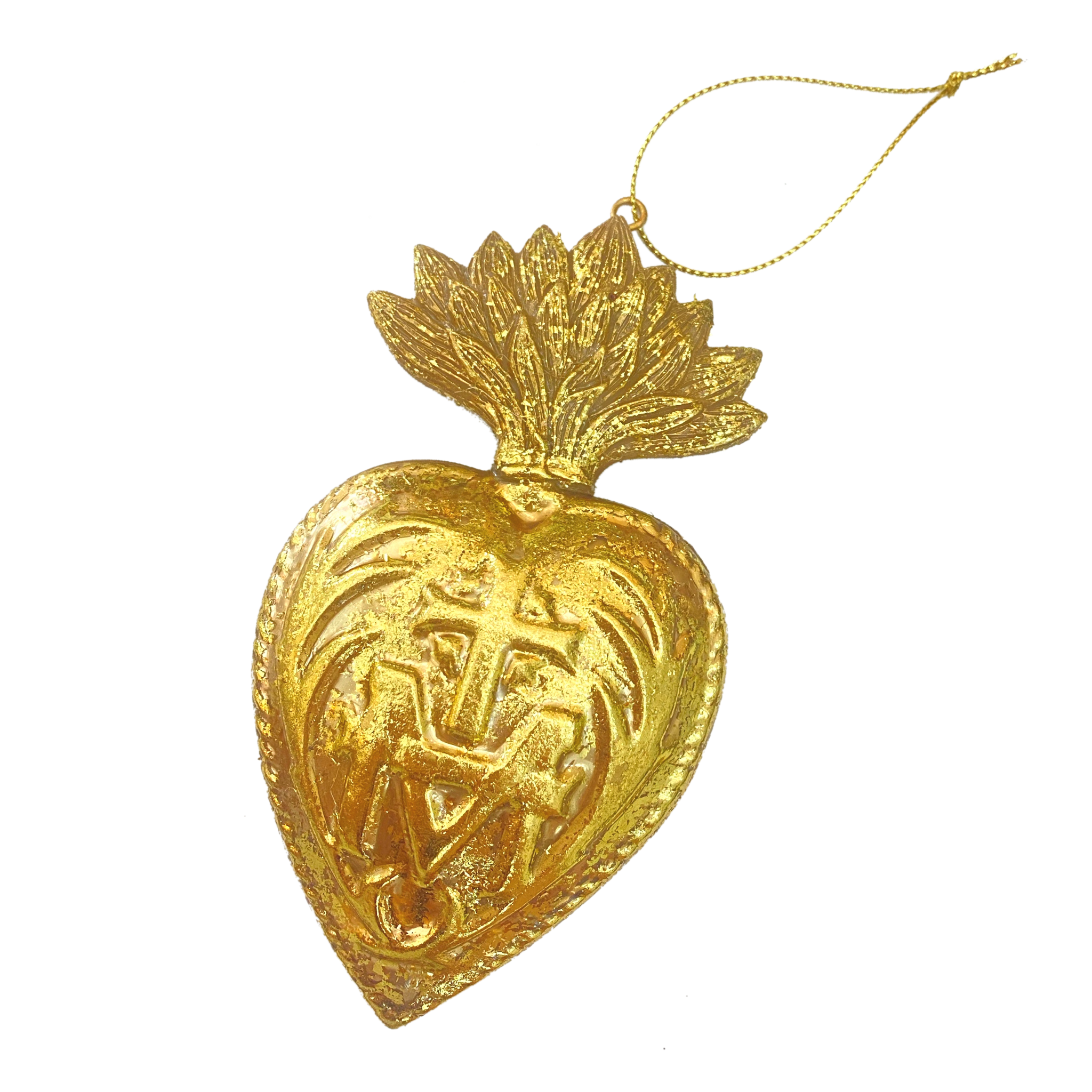 Sacred Heart Ornament Gold