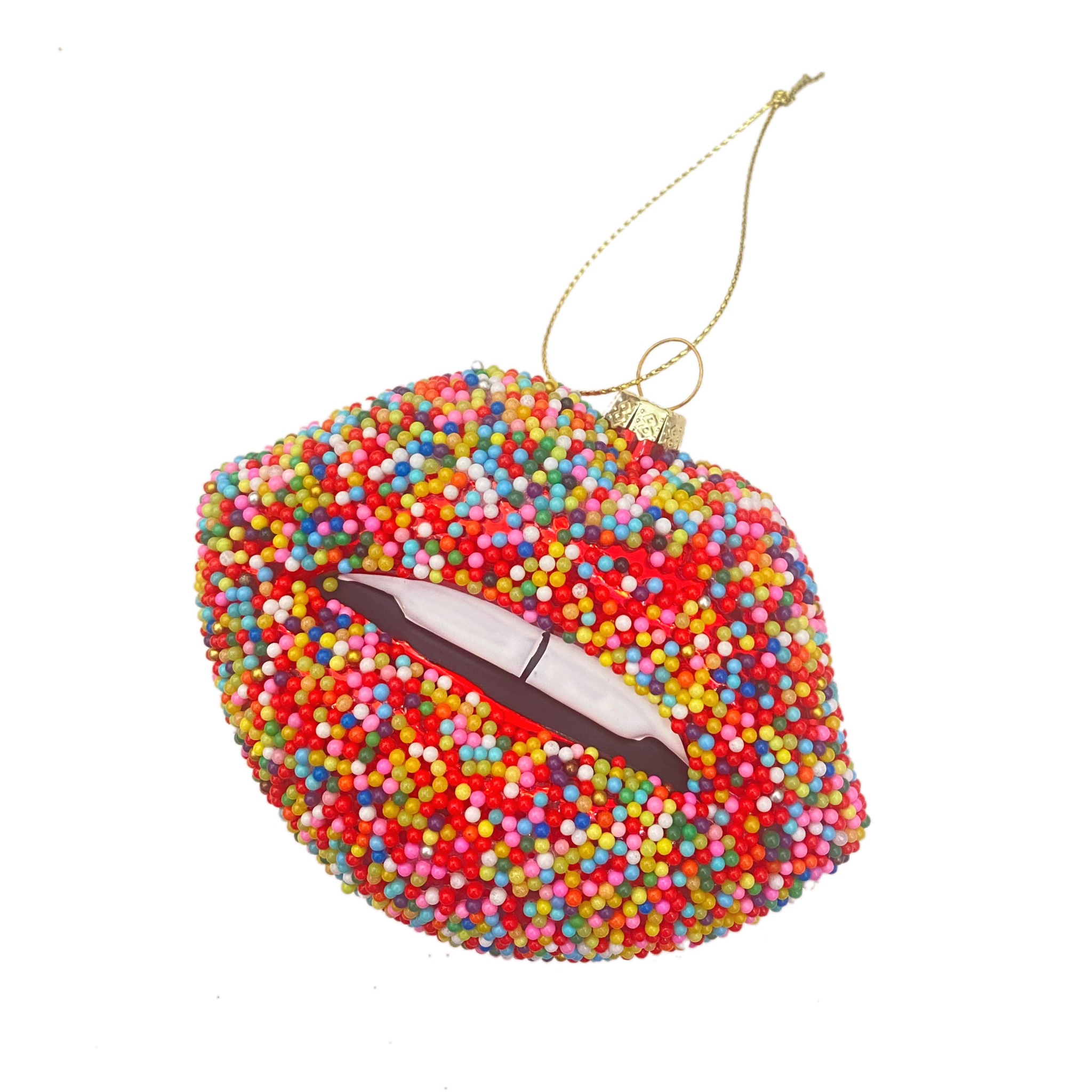 Sprinkles Candy Lips Ornament