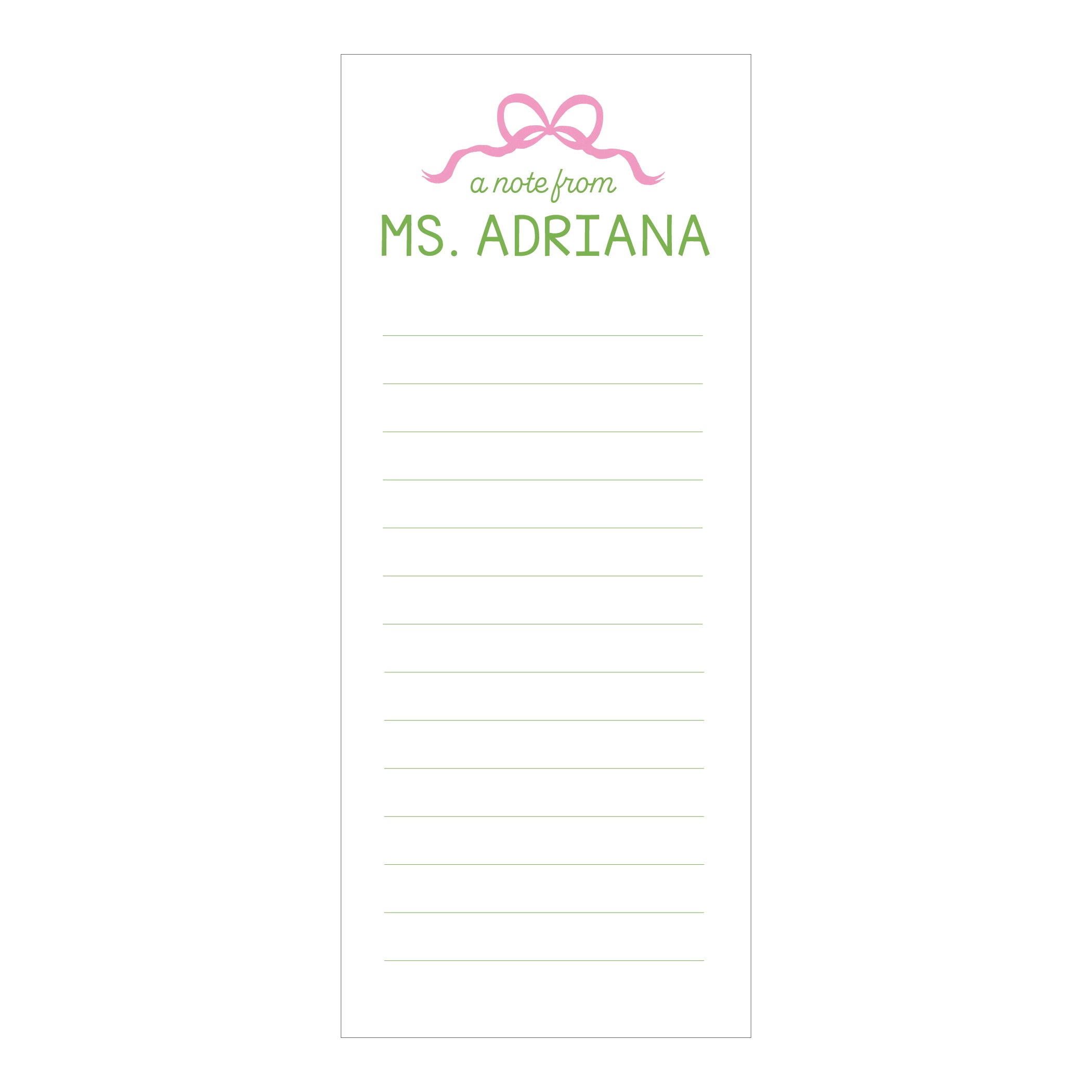 Back to School Skinny Notepad