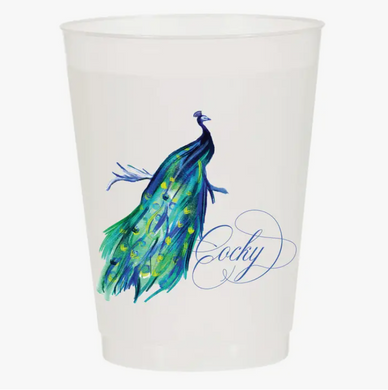 Peacock Cocky Frosted Cups