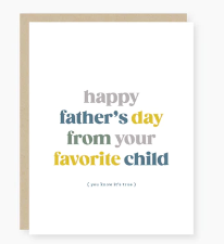 your favorite child fathers day card