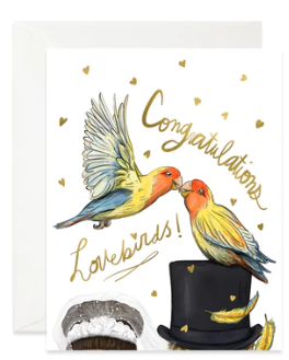 lovebirds wedding card