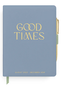 2024 GOOD TIMES 17-MONTH WEEKLY VEGAN LEATHER BOUND PLANNER